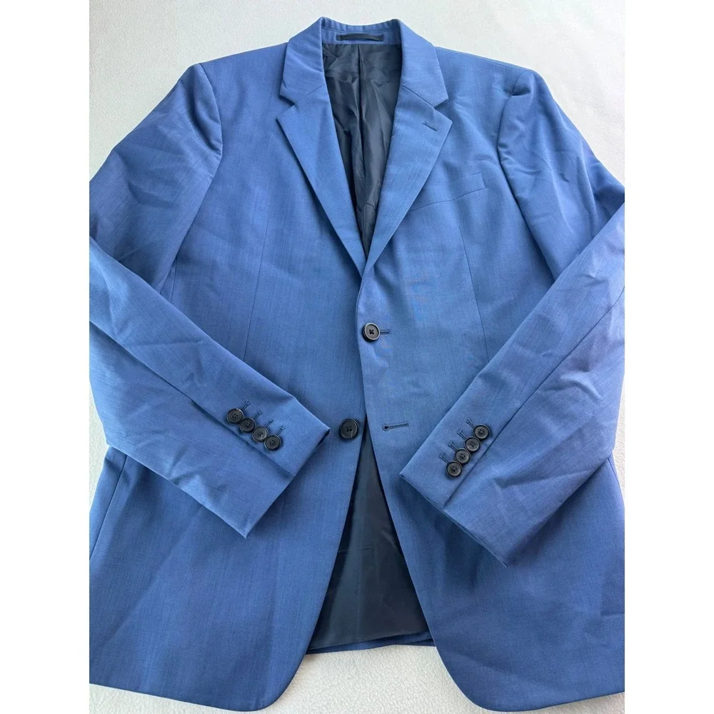 Theory Chambers New Tailor 2 Blue Wool Blend Suit Blazer Jacket Mens Size 38R - Picture 2 of 16